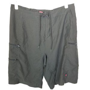 Hoss Technical Gear Mens 34 Black Lace Up Shorts Zip Pockets Adjustable Waist